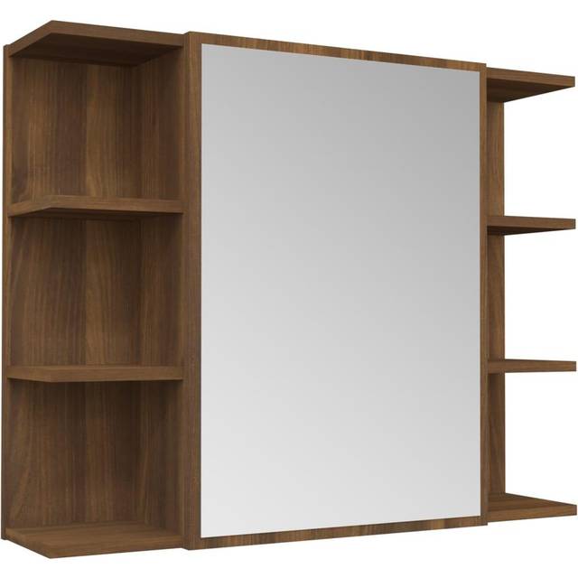 Spegelskåp för badrum Brun ek 80x20,5x64 cm konstruerat trä