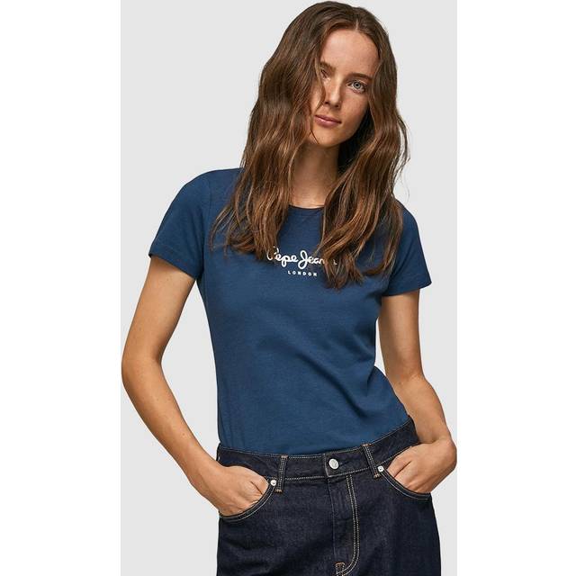 Pepe Jeans New Virginia Retro Logo T-Shirt Navy