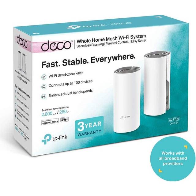 TP-Link Deco E4(2-pack) AC1200 Whole Home Mesh Wi-Fi System