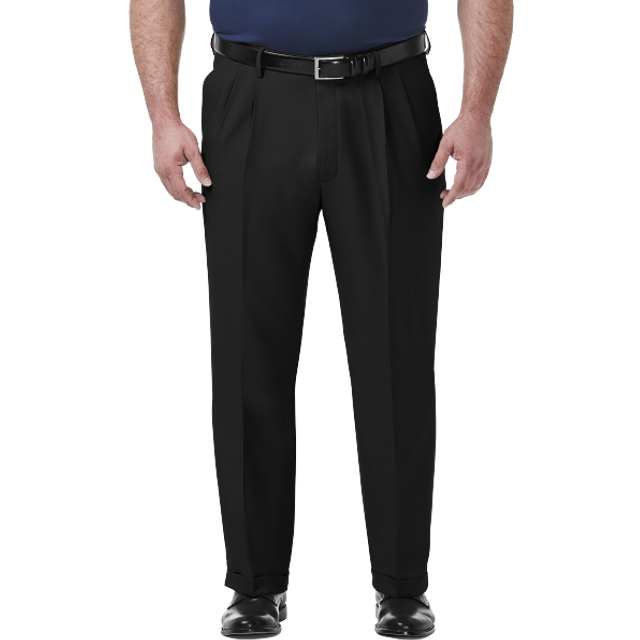 Haggar Men's Premium Comfort Classic Fit Flat Front Dress Pant Black - Size: 38W x 30L