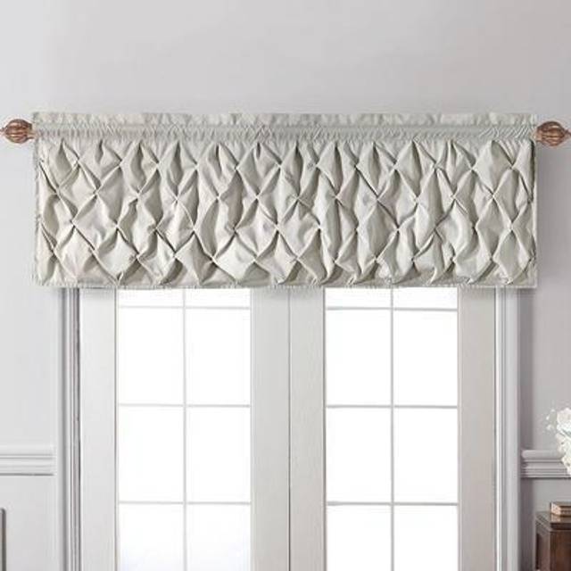 "VCNY Home - Valance, Window Treatment with Rod Pocket, Modern Home Decor Carmen Taupe, 60"" x 20"""