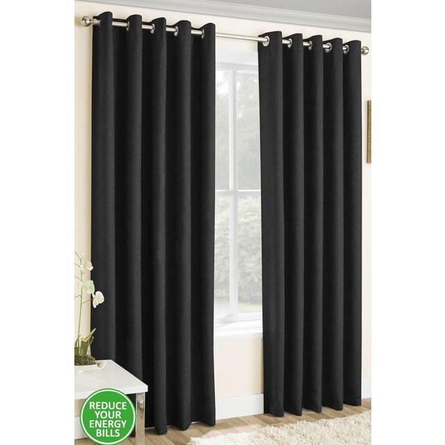 Vogue Light Filtering Eyelet Curtain Navy - Enhanced Living - Size: 117 x 183cm