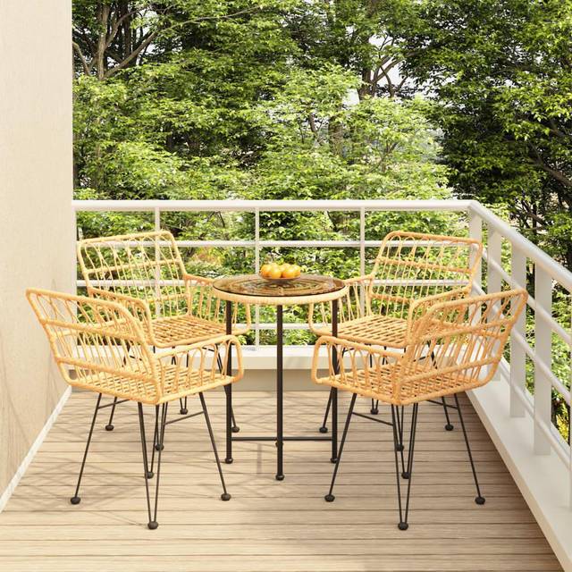 Vidaxl - 5 Piece Garden Dining Set Poly Rattan