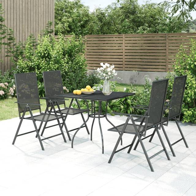 Vidaxl - 5 Piece Garden Dining Set Anthracite Steel