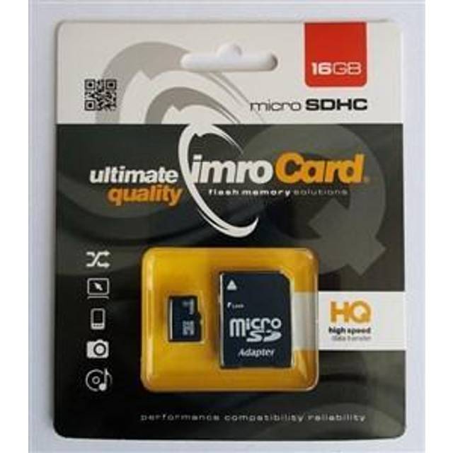 Imro Minneskort MicroSD 16 GB Med Adapter SD