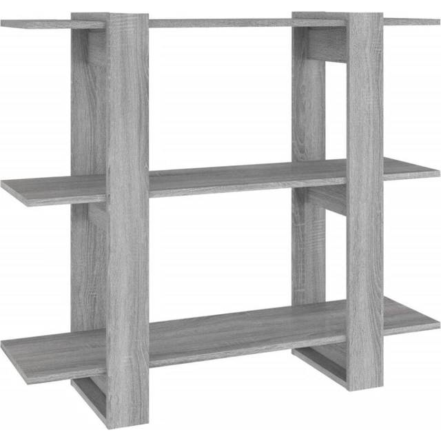vidaXL Book Cabinet/Room Divider Grey Sonoma 100x30x87 cm
