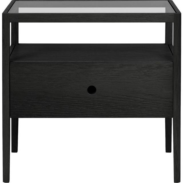 Ethnicraft - Table de chevet Spindle - Noir - Chêne massif teinté - Designer Nathan Yong