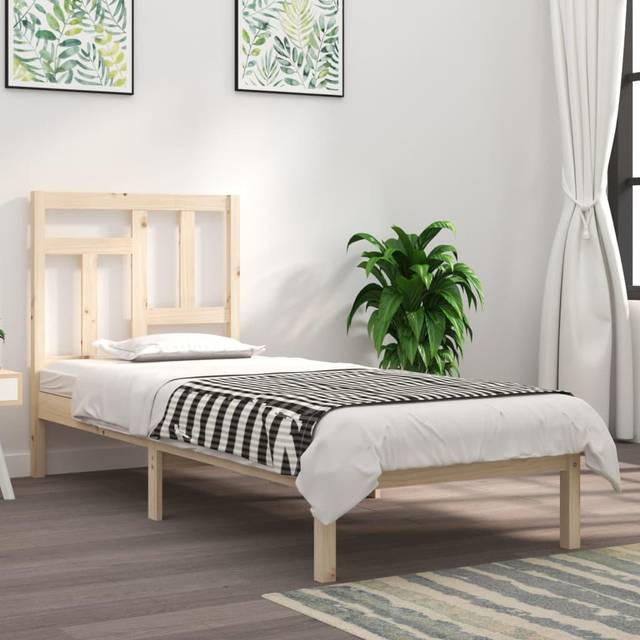 vidaXL Bed Frame without Mattress 90x200 cm Solid Wood Pine - Brown