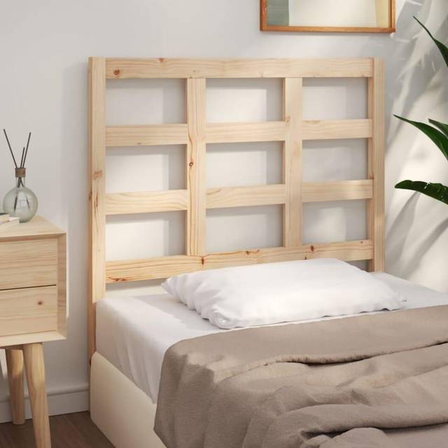 vidaXL Bed Headboard 95.5x4x100 cm Solid Wood Pine - Brown