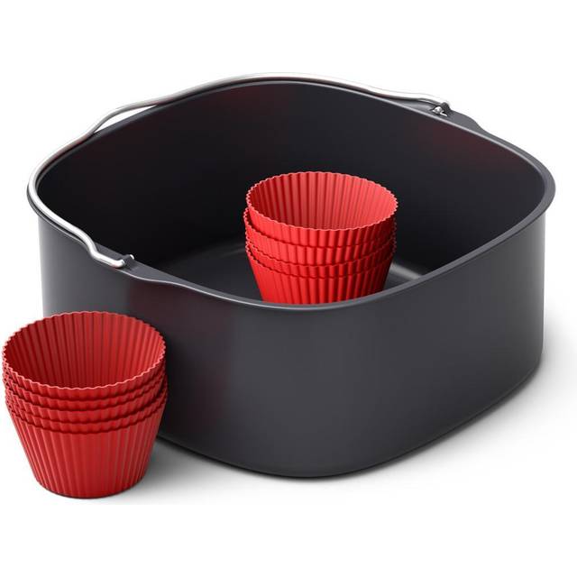 Philips Airfryer XXL bakform med nonstick-beläggning, inkl 9 muffinsformar i silikon, diskmaskinssäker, receptapp, svart (HD9957/00)