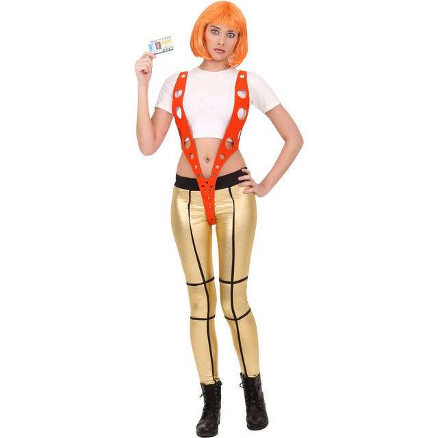 Women's 5th Element Leeloo Orange Harness Costume | Movie Costumes - Orange&#47;White (XS)