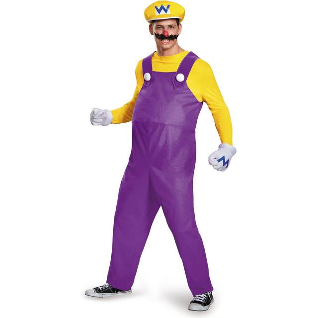 Deluxe Wario Costume for Adults | Wario Costumes - Purple&#47;Yellow (XXL)
