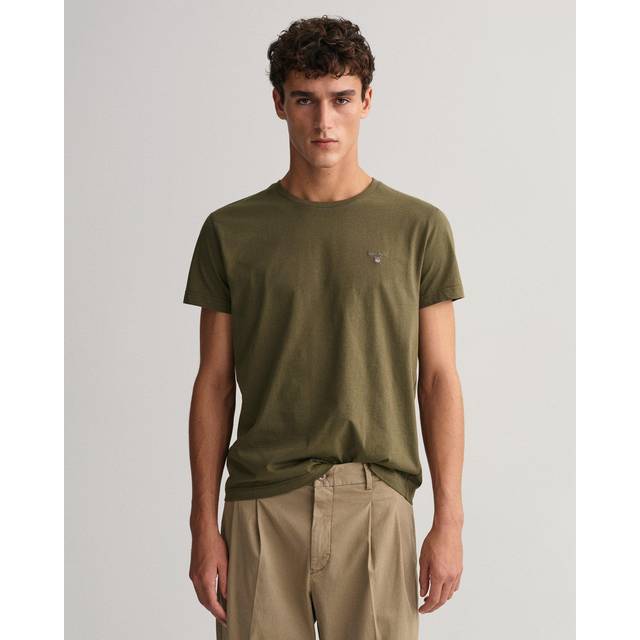 GANT Reg Shield Ss T-shirt för män, Juniper grön, 4XL