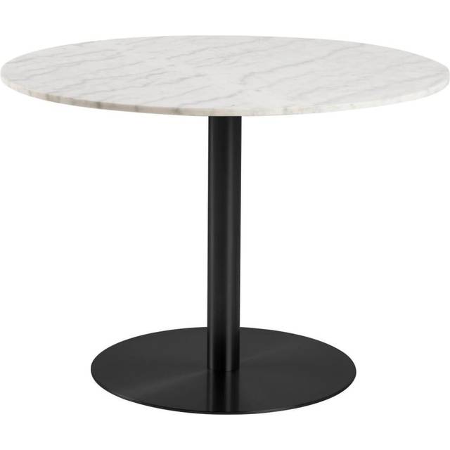Florence Corby Marble Round 4 Seater Dining Table White and Black - Furniture To Go