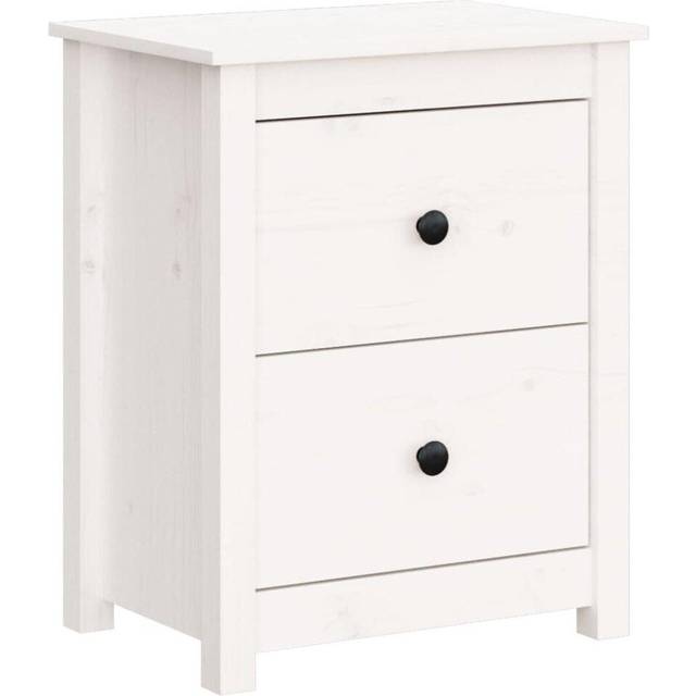 Bedside Cabinet White 50x35x61.5 cm Solid Wood Pine Vidaxl