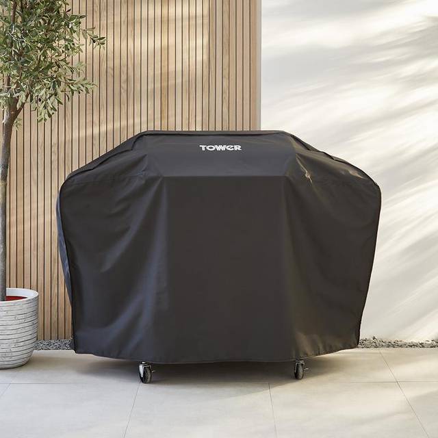 4 Burner Gas BBQ Cover Black - One Size
