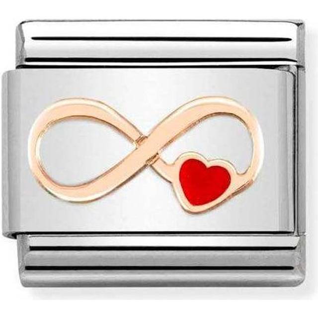Nomination Infinity Red Heart Charm - Rose Gold