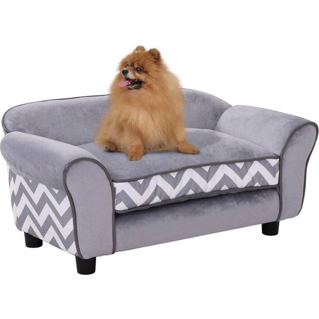 PawHut Dog Sofa Cat Couch Bed for XS Dogs w/ Removable Sponge Cushion - Grey | TJ Hughes