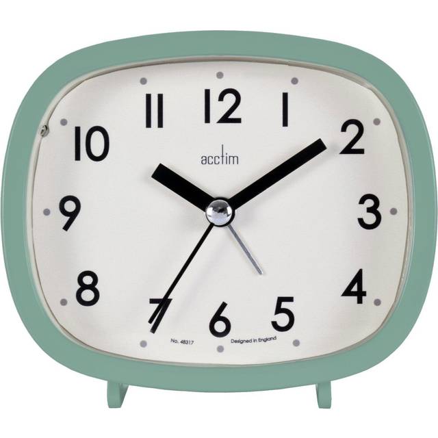 Acctim Hilda Analogue Alarm Clock Non Ticking Sweep Crescendo Alarm Backlight Contemporary - Green (8.7cm H X 9.8cm W X 4cm D)