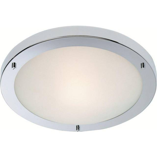 Firstlight Rondo LED 31cm Flush Ceiling Light 12W Modern Style Warm White with Opal Glass in Chrome