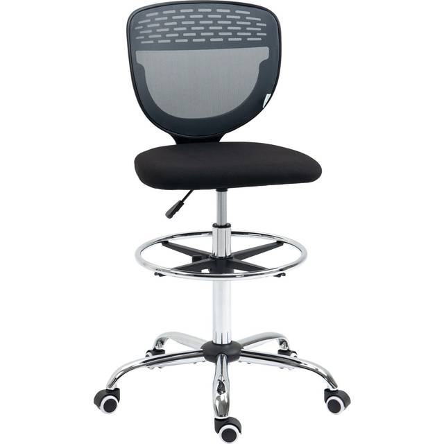 Vinsetto Draughtsman Chair Tall Office Chair with Lumbar Support Grey, Grey