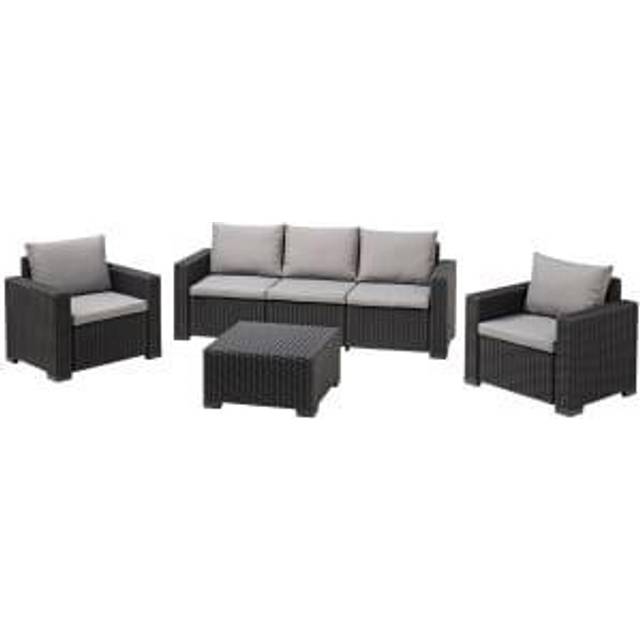 Keter California 5 Seater Outdoor Garden Furniture Lounge set - Grey (5)