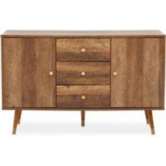 Premier Housewares Frida 2 Door 3 Drawer Sideboard - Interiors by Premier - Brown - 114 x 39 x 70cm