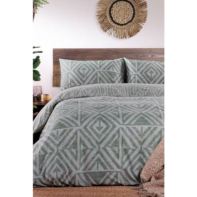 furn. Tanza Super King Desert Sage Duvet Set - Green