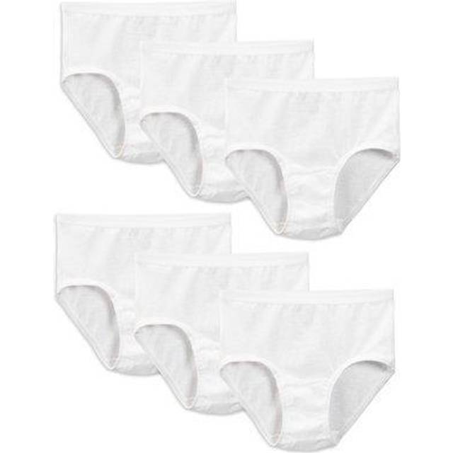 Fruit of the Loom Girl's Eversoft Brief Underwear (6 Pack) - White 4 (4)