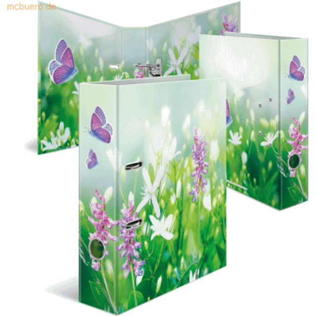 19561 Folder A4 Flowers Wild Flowers 7 cm Wide Sturdy Cardboard Coloured Outer and Inner Print Design Ring Binder Lever Arch File Office Folder Motif