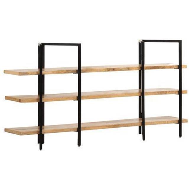 vidaXL 3-Tier Bookcase 160x31x80 cm Solid Mango Wood - Brown