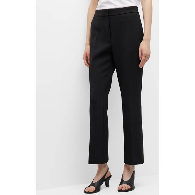 Straight-Leg Ankle Stretch Crepe Suiting Pants - Black - 2