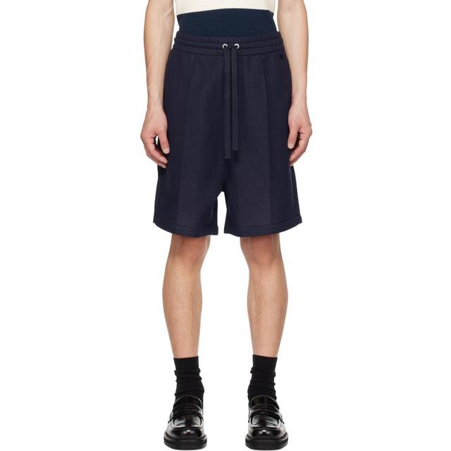 AMI Paris Navy Pinched Seam Shorts - NAUTIC BLUE/491 - XS