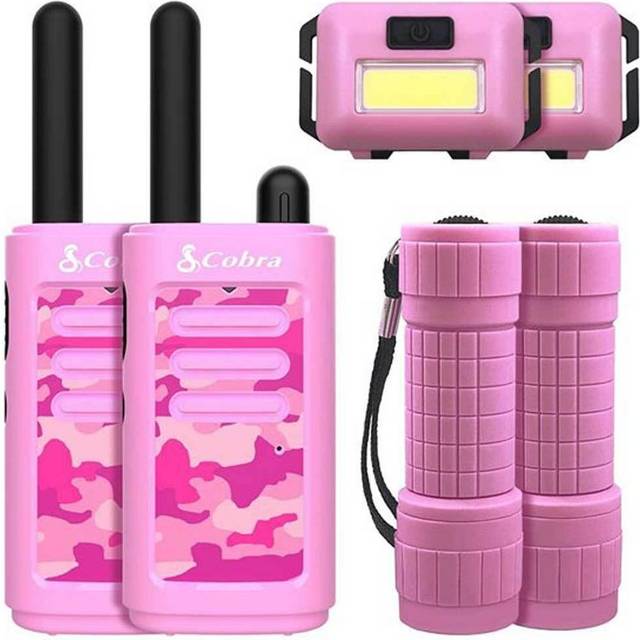 Cobra HE150P6P 16-Mile Compact Two-Way Radio/Walkie Talkie Bundle (Camo Pink)