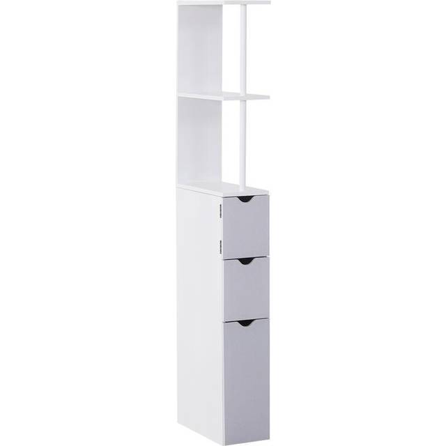 HOMCOM Bathroom Storage Cupboard Cabinet With Drawers Side Unit Drawer - White | TJ Hughes