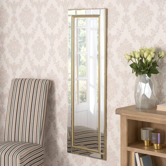 Yearn Timeless Gold Brass Tall Bevelled Wall Mirror 136 x 45cm