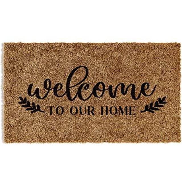 Barnyard Designs Welcome to our Home Doormat, Indoor/Outdoor Non-Slip Rug, Front Door Welcome Mat for Outside Porch Entrance, Home Entryway Fa