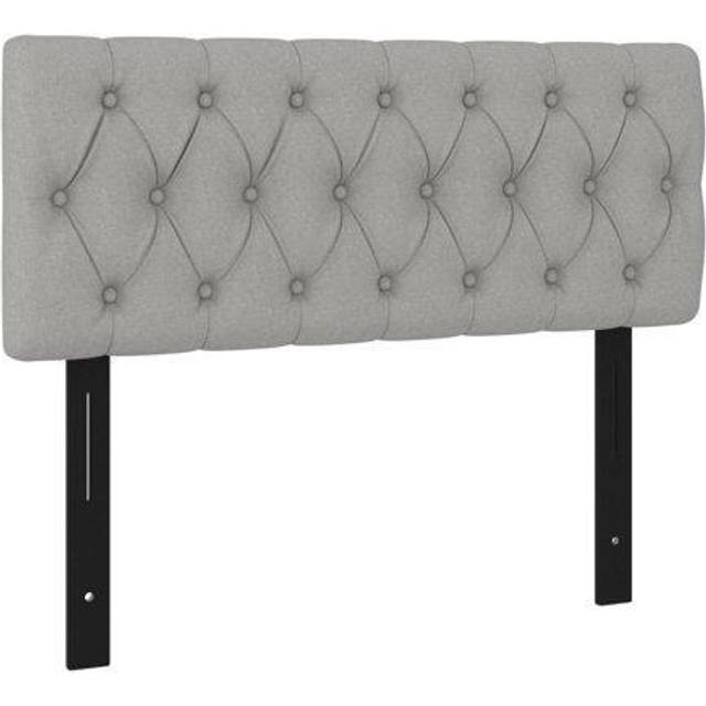 vidaXL LED Headboard Light Grey 100x7x78/88 cm Fabric