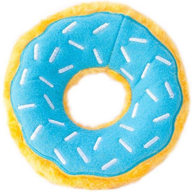 ZippyPaws - Original Donutz No Stuffing Squeaky Plush Dog Toy - Blueberry