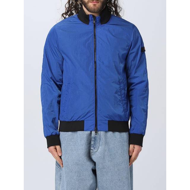 Peuterey, Jacka, Herr, 2Xl, Agnel Bomber med kontrasterande detaljer - blue (2XL)