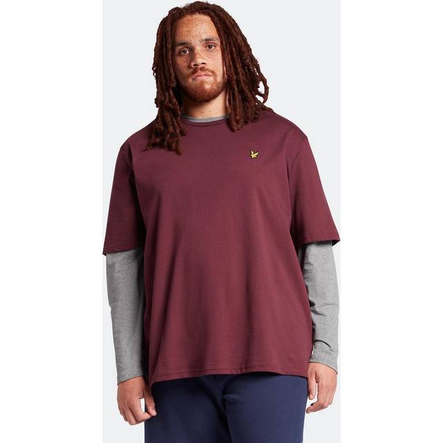 Lyle & Scott Lyle &amp; Scott Big &amp; Tall Plain T-Shirt - Dark Red, Dark Red, Size 3Xl, Men - 3XL