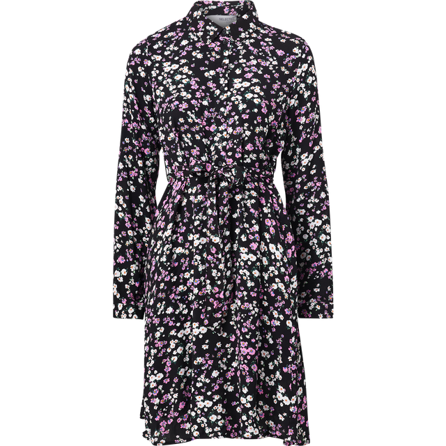 SELECTED FEMME SLFFIOLA LS AOP skjorta klänning NOOS-klänning, svart//AOP: Multi Flower, 34, Svart/Aop: multi blomma, 34