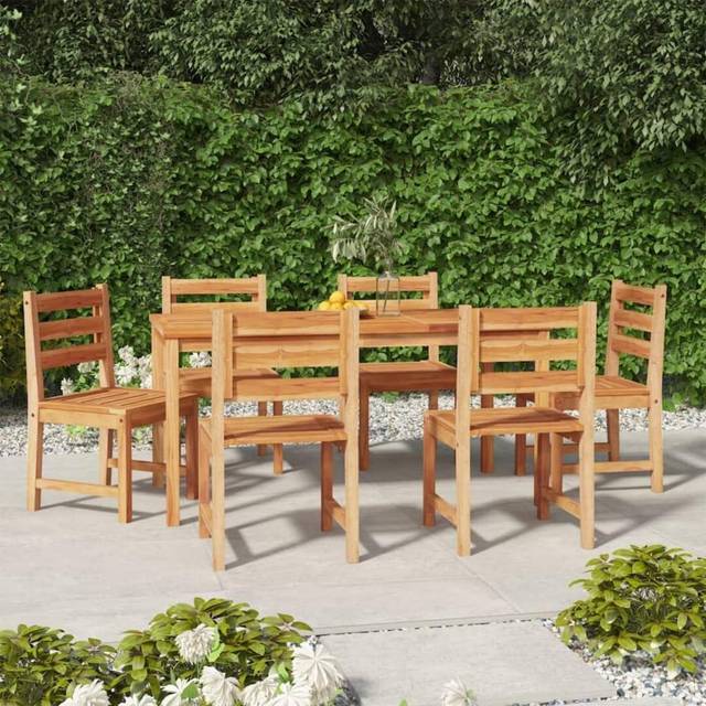 Vidaxl - 7 Piece Garden Dining Set Solid Wood Teak