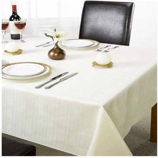 Chequers - Jacquard Table Cloth in Cream - 70 (178cm) Round - Emma Barclay | TJ Hughes