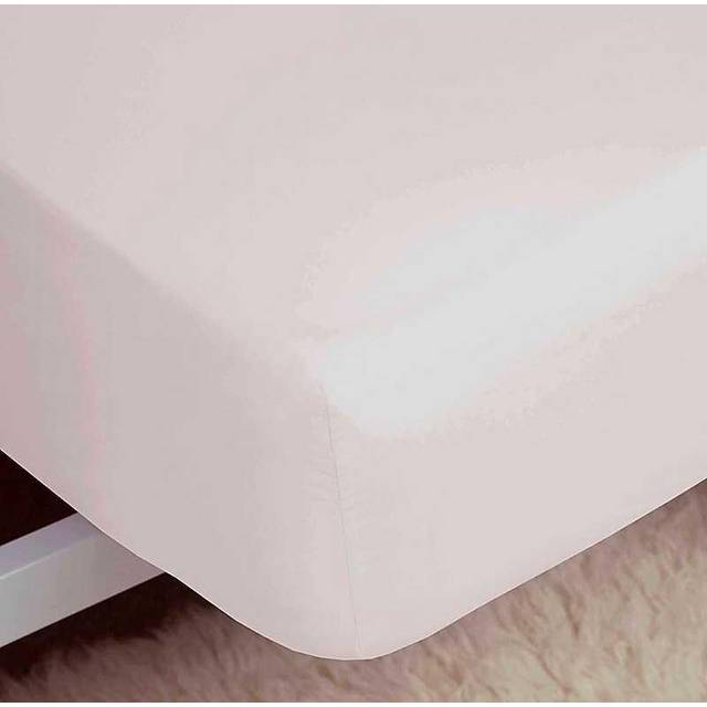 Belledorm Brushed Cotton Fitted Sheet  - King, Powder Pink