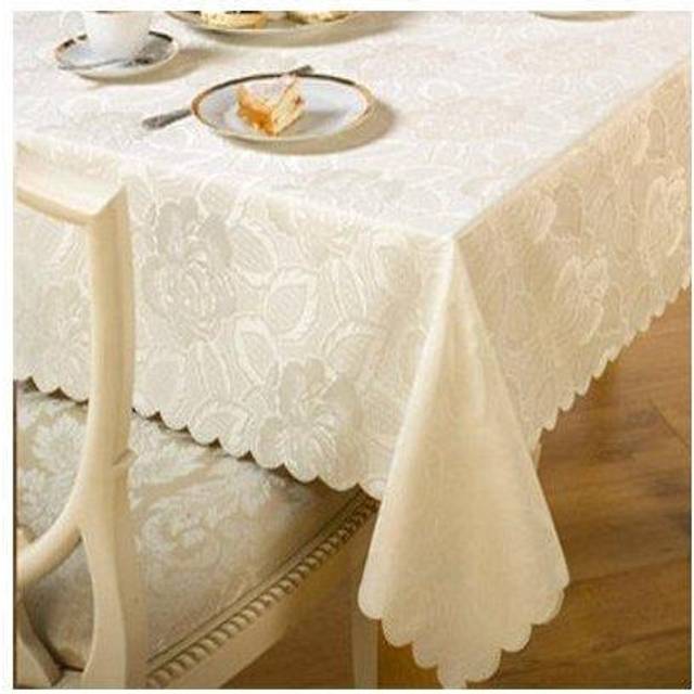 Damask Rose - Jacquard Table Cloth in Cream - 52x70 (132x178cm) - Emma Barclay | TJ Hughes