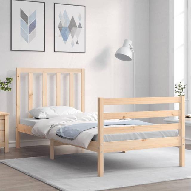 vidaXL Bed Frame without Mattress 100x200 cm Solid Wood Pine - Brown