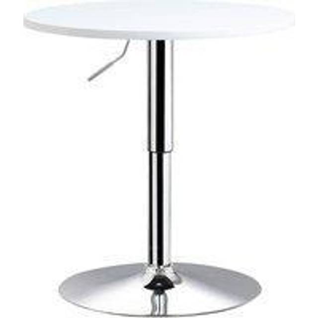 60cm Adjustable Height Round Bar Table with Swivel Top Metal Frame - White - Home Living | TJ Hughes
