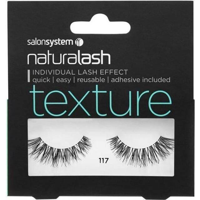 Salon System Naturalash Reusable Lashes - 117 Black Texture - Adhesive Included