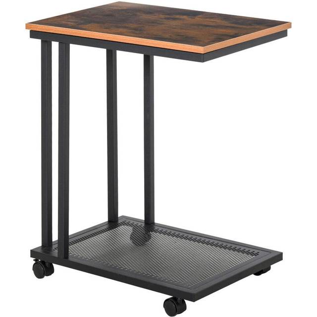 Side Coffee Table - 51Lx36Wx61H cm-Wood Grain/Black Colour - Home Living | TJ Hughes Black